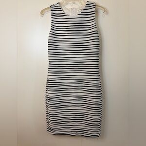 Calvin Klein Black and White Strapless Sheath Dress | 6 | NWOT